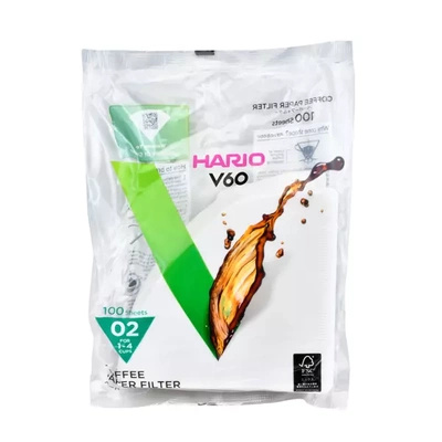 Papirfiltre til Hario V60-02 dripper (100 stk.)