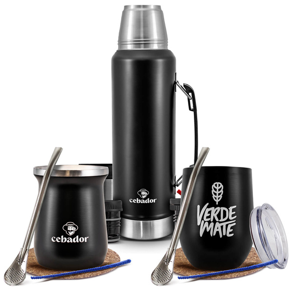 Yerba Mate-Sæt: Termokande + 2x Termisk Mate-Kop