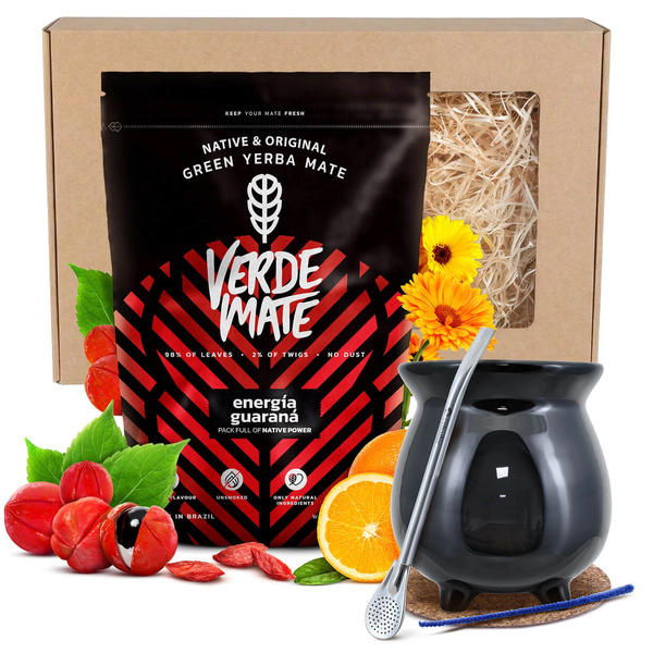 Gavesæt Yerba Mate: Verde Mate Energía Guaraná + Kalabas + Bombilla