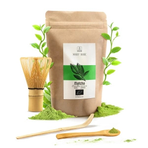 Sæt: Matcha BIO 100g + Chasen og Chashaku