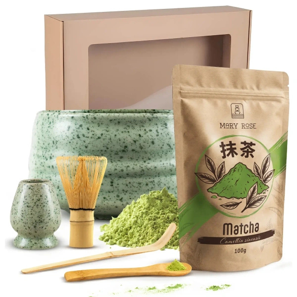 Gavesæt til brygning af matcha-te