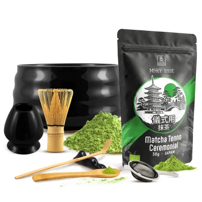 Ceremonielt sæt til brygning af matcha-te: japansk økologisk matcha 30g + tilbehør