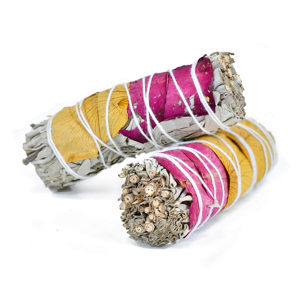 Hvid Salvie med rose – Røgelse 20-30g (bundt)