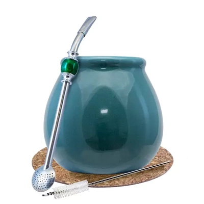 Sæt med Yerba Mate Matero / Calabash + Bombilla INOX