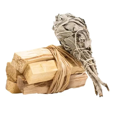 Palo santo-røgelse 50 g hvid salvie stort sæt