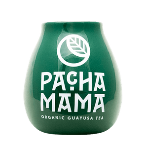 Keramisk mate-kop med Pachamama-logo (grøn) 350 ml