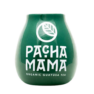 Keramisk mate-kop med Pachamama-logo (grøn) 350 ml