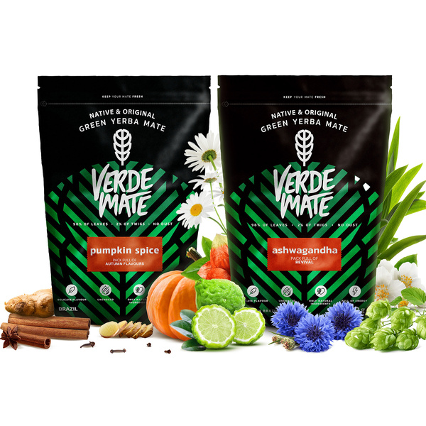 Yerba Mate Verde Mate-sæt: Ashwagandha + Pumpkin Spice