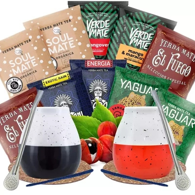 Yerba Mate-sæt til to Bombilla Matero 500g
