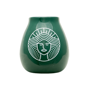 Keramisk mate-kop med Pachamama-logo (grøn) 350 ml