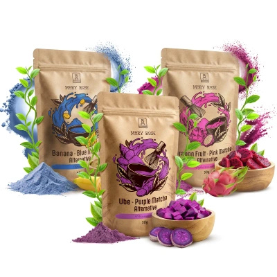 Sæt med farverige matchaer: Blue Matcha + Pink Matcha + Purple Matcha