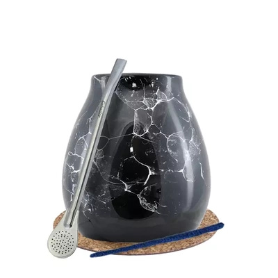 Yerba Mate Matero Sæt Kalabas Marmol Bombilla