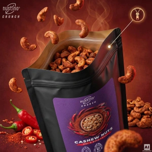 Nustino Crunch – Ristede cashewnødder – Hot & Bold Chilli 100 g