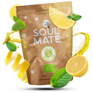 Yerba Mate Sæt Soul Mate Organica Menta Limon 500g 0,5kg Kalabas + Bombilla