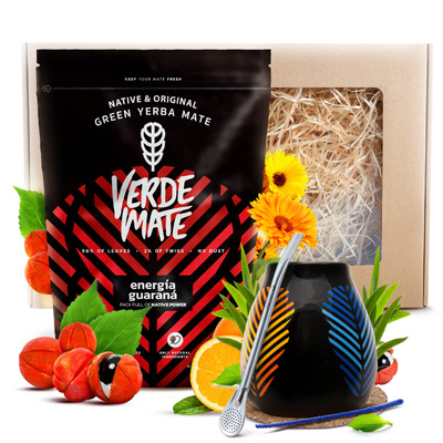 Yerba Mate Gavesæt Verde Mate 400g 0,4kg Kalabas + Bombilla