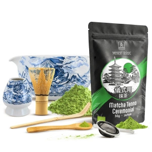 Ceremonielt sæt til brygning af matcha-te: japansk økologisk matcha 30g + tilbehør