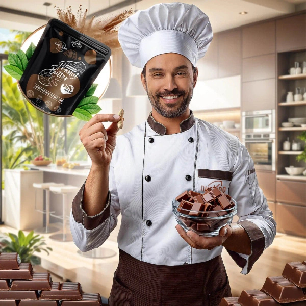 Nustino – Jordnøddesmør i pulverform – Chocolate (uden tilsat sukker) 400 g