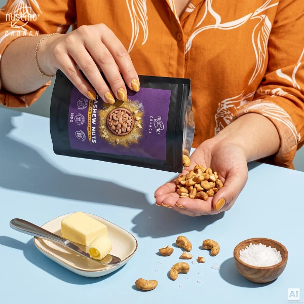 Nustino Crunch – Ristede cashewnødder – Golden Salted Butter 100 g