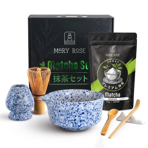 Gavesæt: japansk matcha i premiumkvalitet + matchawan + bambustilbehør