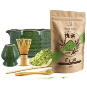 Sæt til brygning af matcha-te: matcha 100g + tilbehør