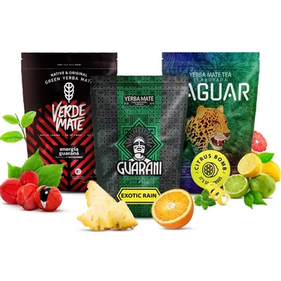 Yerba Mate bedste frugtsæt 3x500g
