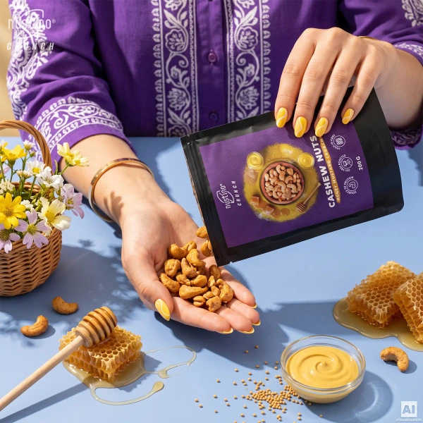 Nustino Crunch – Ristede cashewnødder – Honey Mustard Crunch 200 g