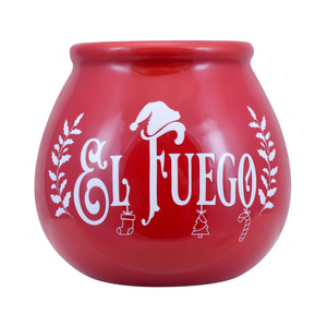 Keramisk kalabas med El Fuego-logo - Christmas Edition (rød) 300 ml