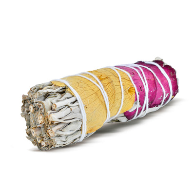Hvid Salvie med rose – Røgelse 20-30g (bundt)