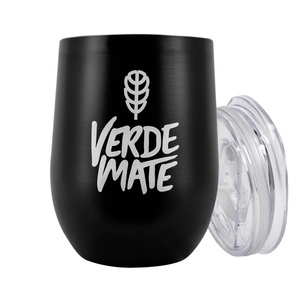 TermoLid – termokop til yerba mate med låg – Verde Mate (sort) – 350 ml