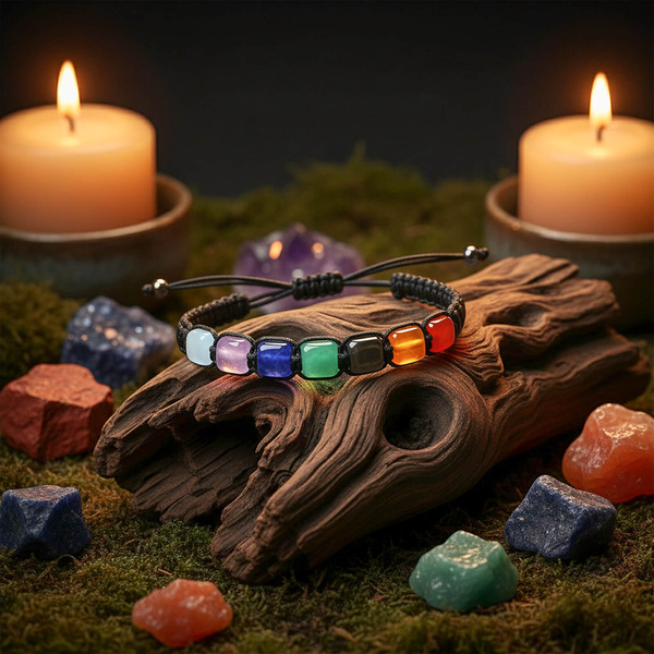 Armbånd "Syv Chakraer" – på snor