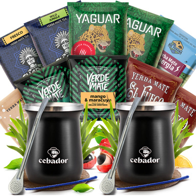 Yerba Mate Sæt til to 10x50g 500g 2x TermoMate + 2x Bombilla