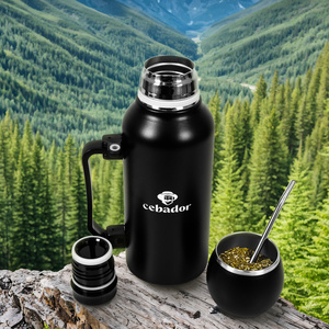 YerbaGo – Termokande med kalabas og bombilla 1,3 L – sort