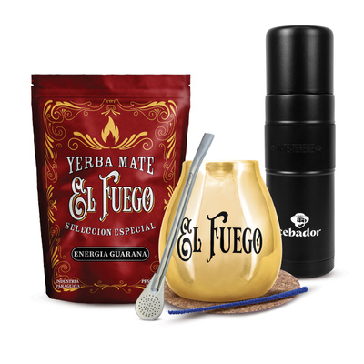 Yerba Mate Sæt El Fuego 500g 0,5kg Yerbomos XL + Kalabas + Bombilla