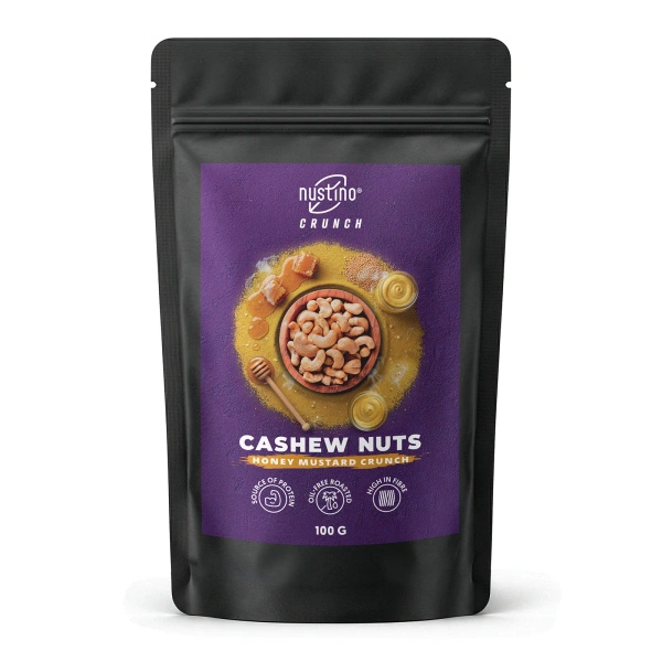 Nustino Crunch – Ristede cashewnødder – Honey Mustard Crunch 100 g