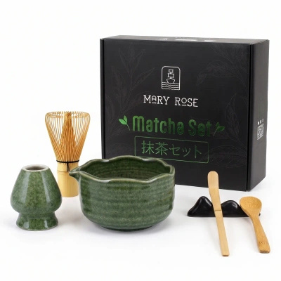 Gavesæt: tilbehør til tilberedning af matcha-te