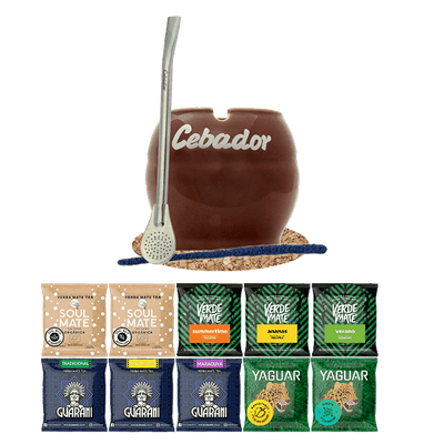 Yerba Mate Sæt 10x50 Kalabas + Bombilla