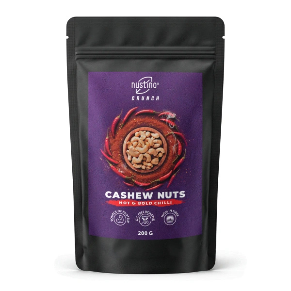 Nustino Crunch – Ristede cashewnødder – Hot & Bold Chilli 200 g