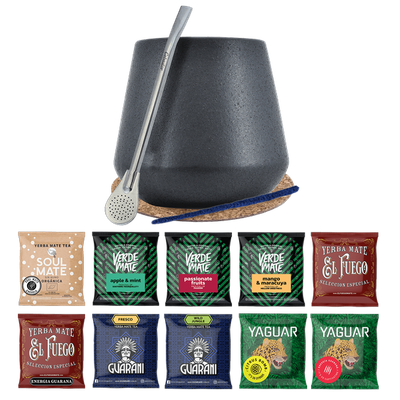 Yerba Mate-sæt 10x50g Calabash Bombilla 500g